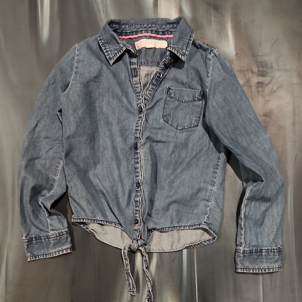 Free Planet Blue Button Down Kids Shirt